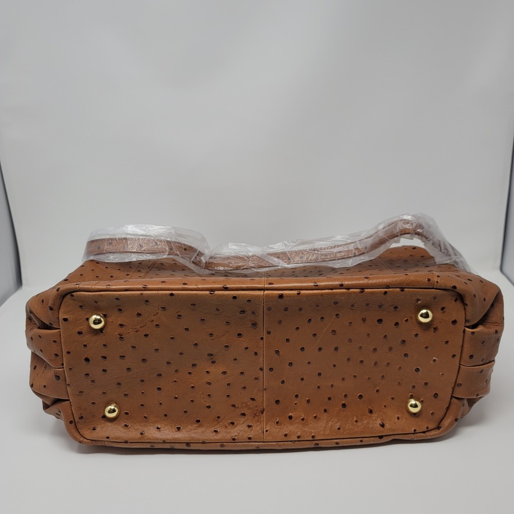 G.I.L.I. Got It Love It Natural Ostrich Roma 2 Tote Shoulder Bag Dust Bag - Picture 15 of 15